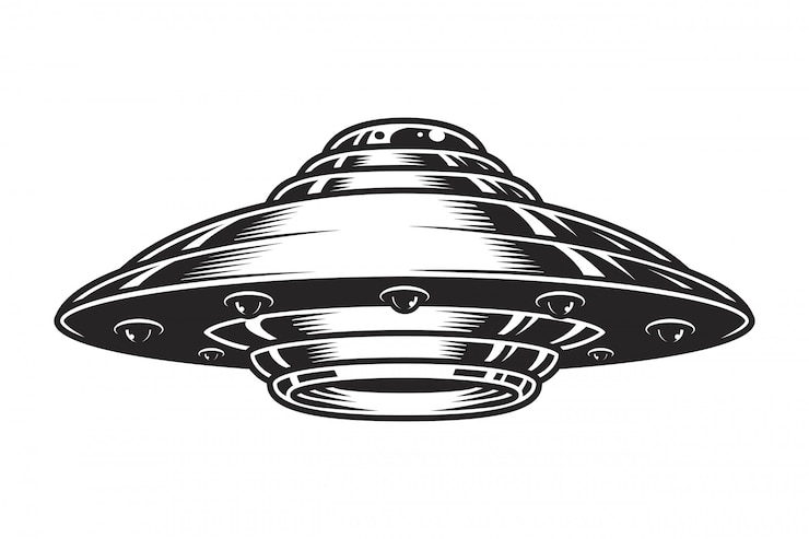 Vettore gratuito concetto di astronave ufo vintage