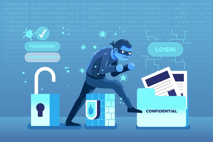 Vettore gratuito concetto di attività di hacker