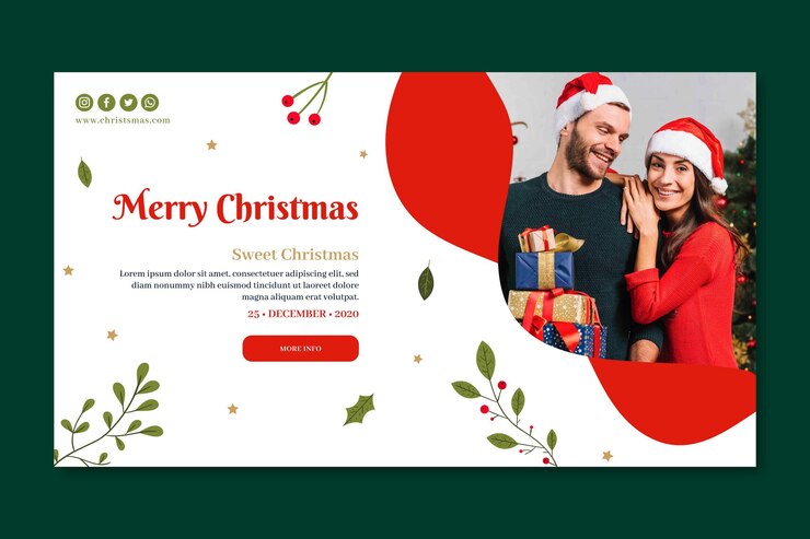 Vettore gratuito concetto di banner di natale