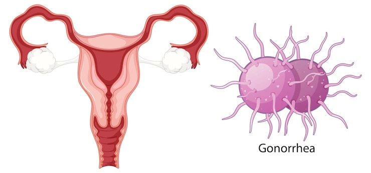 Vettore gratuito concetto di batteri di infezione vaginale