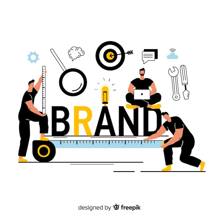 Vettore gratuito concetto di branding per la pagina di destinazione