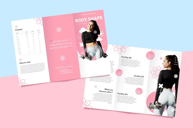Concetto di brochure a tre ante