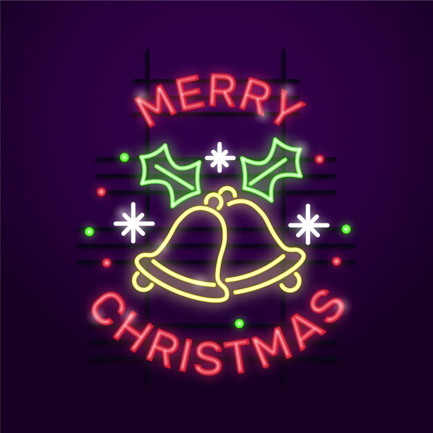 Concetto di buon Natale con design al neon