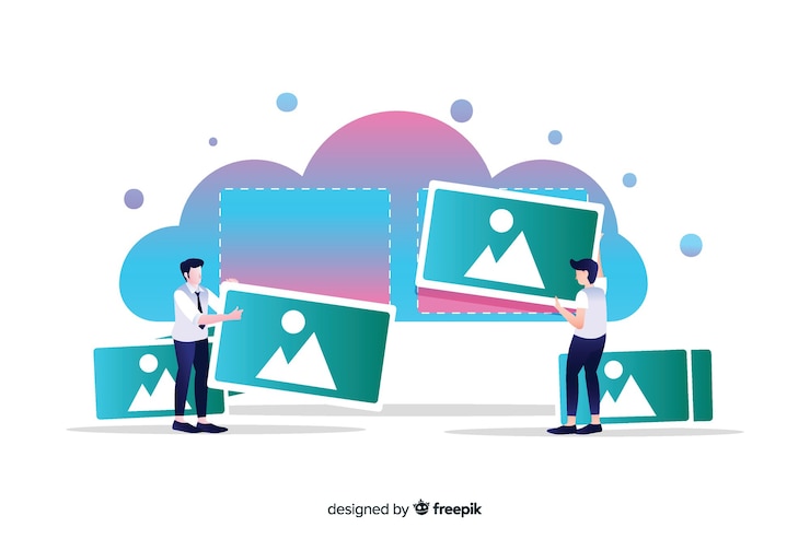 Vettore gratuito concetto di caricamento dell'immagine per landing page
