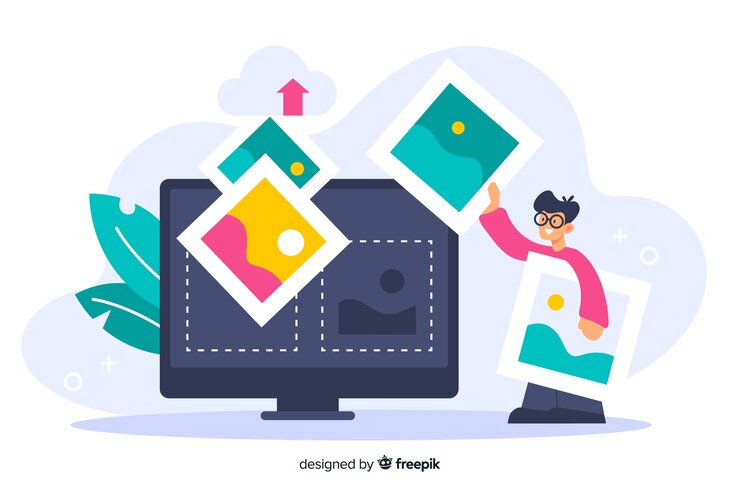 Vettore gratuito concetto di caricamento dell'immagine per landing page