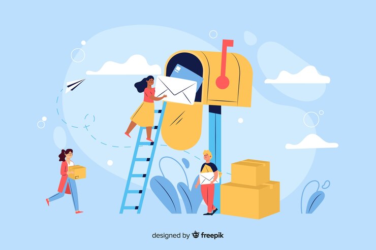 Vettore gratuito concetto di cassetta postale per landing page