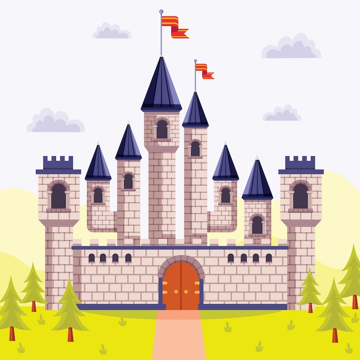 Vettore gratuito concetto di castello da favola
