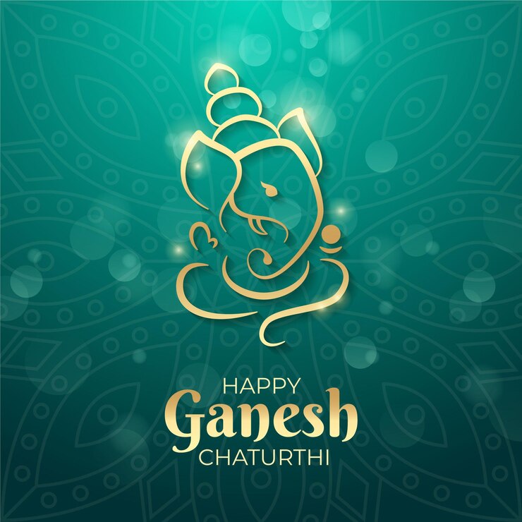 Vettore gratuito concetto di chatanthi piatto ganesh