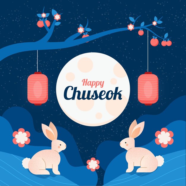Concetto di chuseok design piatto