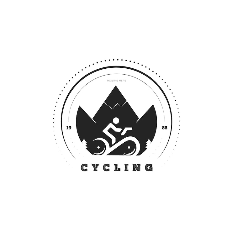 Vettore gratuito concetto di ciclismo logo bici dettagliata