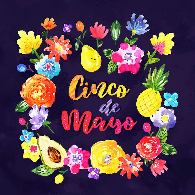 Concetto di cinco de mayo dell'acquerello