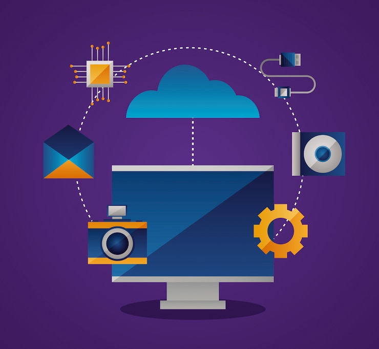 Vettore gratuito concetto di cloud computing