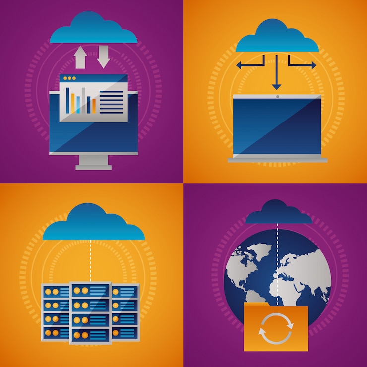 Vettore gratuito concetto di cloud computing