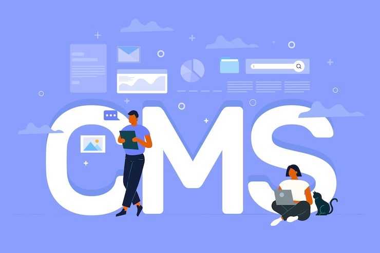 Vettore gratuito concetto di cms disegnato a mano piatto illustrato