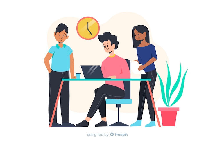 Vettore gratuito concetto di collaboratori per landing page
