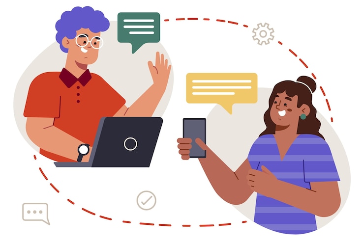 Vettore gratuito concetto di comunicazione aziendale disegnato a mano