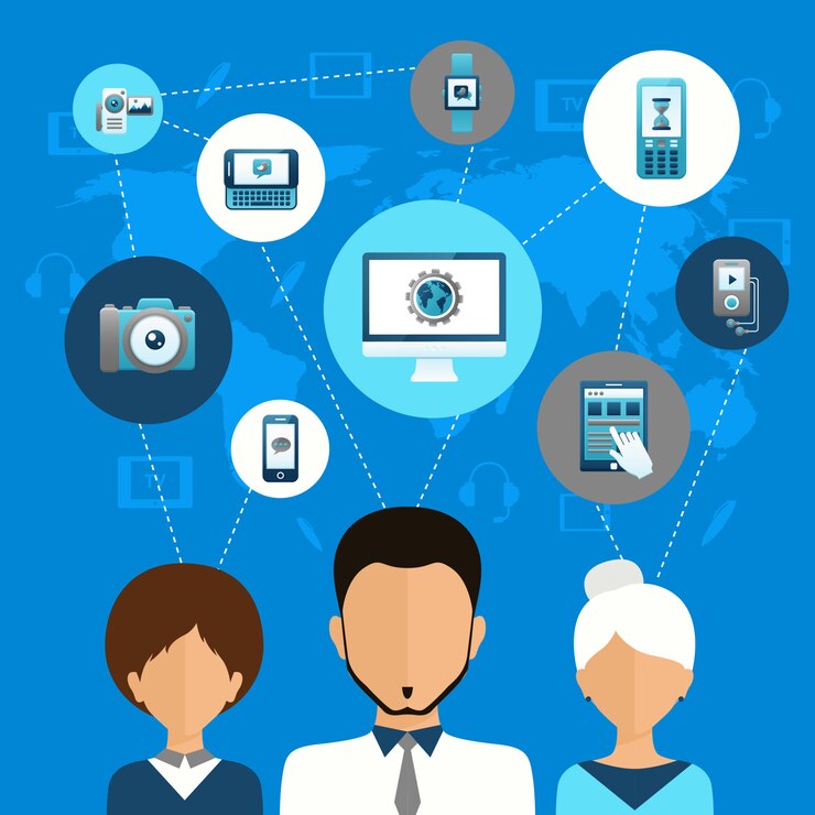 Vettore gratuito concetto di comunicazione del dispositivo mobile