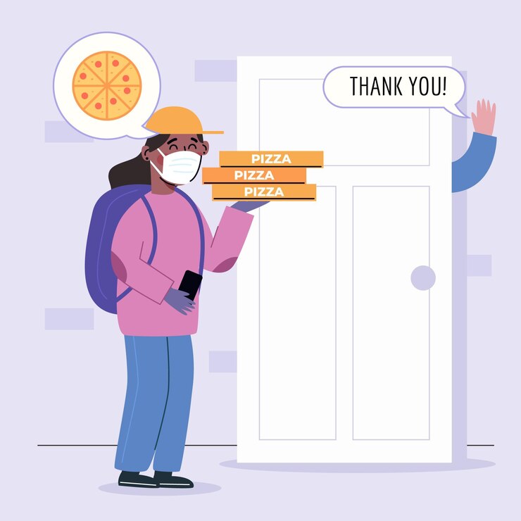 Vettore gratuito concetto di consegna di alimenti sicuri
