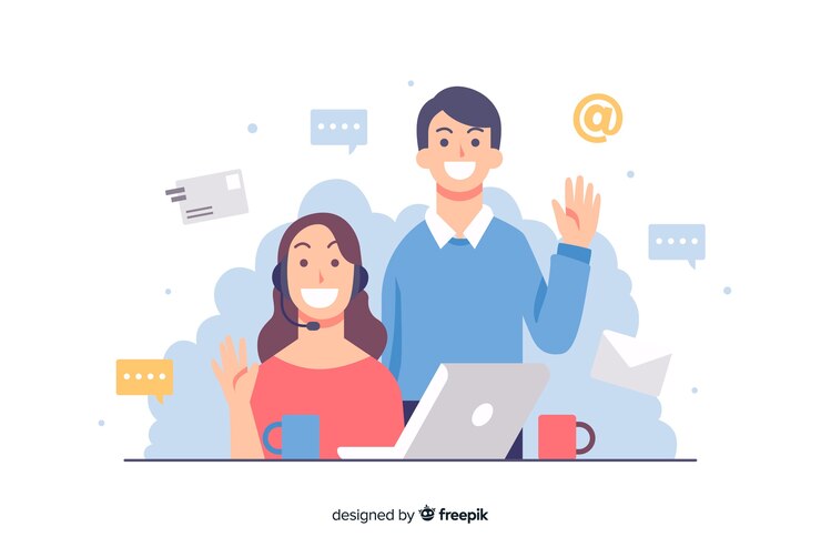 Vettore gratuito concetto di contatto per la landing page