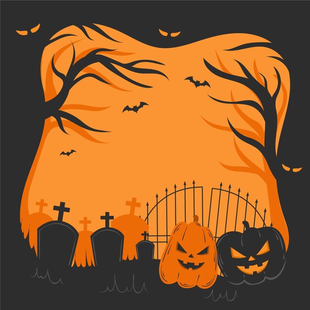 Concetto di cornice di halloween disegnati a mano