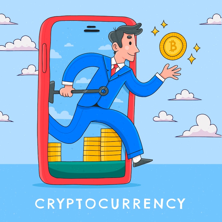 Vettore gratuito concetto di criptovaluta design piatto disegnato a mano