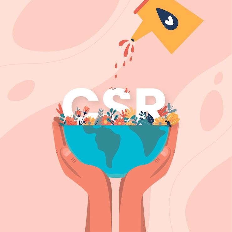 Vettore gratuito concetto di csr design piatto illustrato