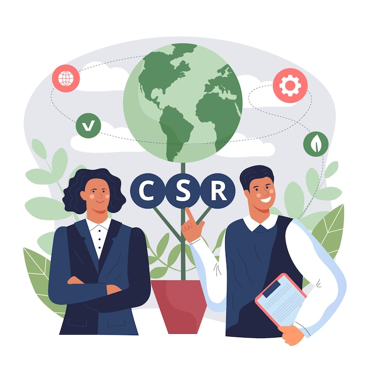 Vettore gratuito concetto di csr piatto organico illustrato