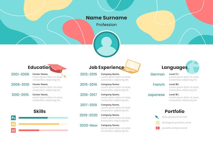 Vettore gratuito concetto di cv online
