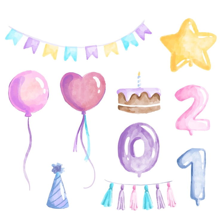 Vettore gratuito concetto di decorazione di compleanno