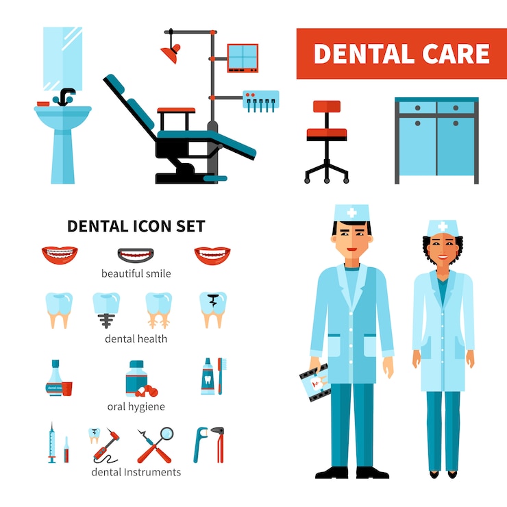 Vettore gratuito concetto di dentista