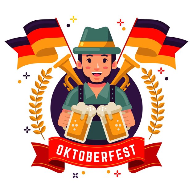 Concetto di design piatto oktoberfest