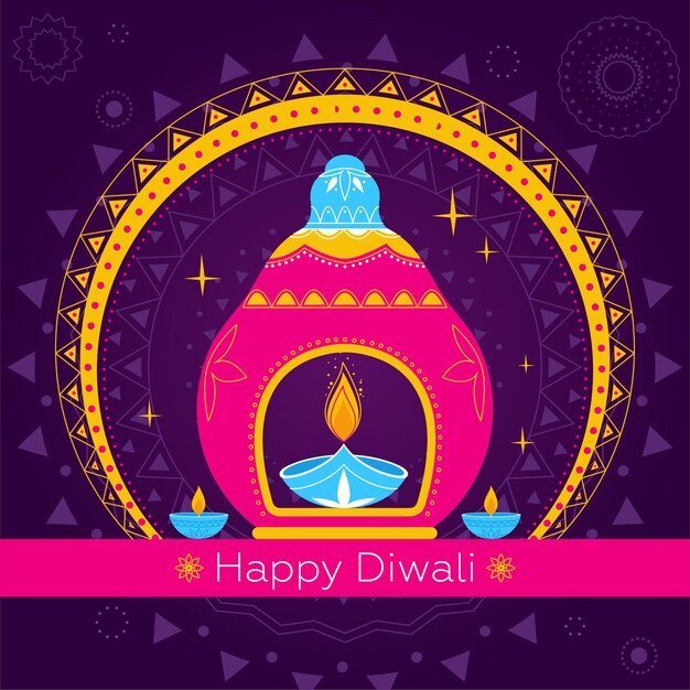 Concetto di diwali disegnato a mano