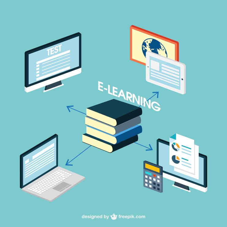 Vettore gratuito concetto di e-learning
