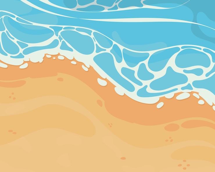 Vettore gratuito concetto di estate vista dall'alto mare spiaggia