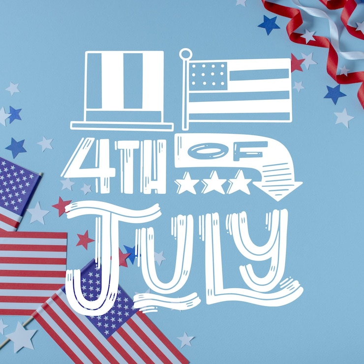 Vettore gratuito concetto di festa dell'indipendenza del 4 luglio