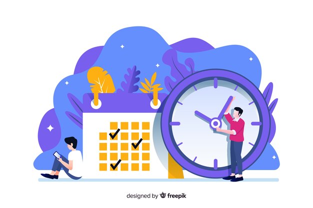 Concetto di gestione del tempo per landing page