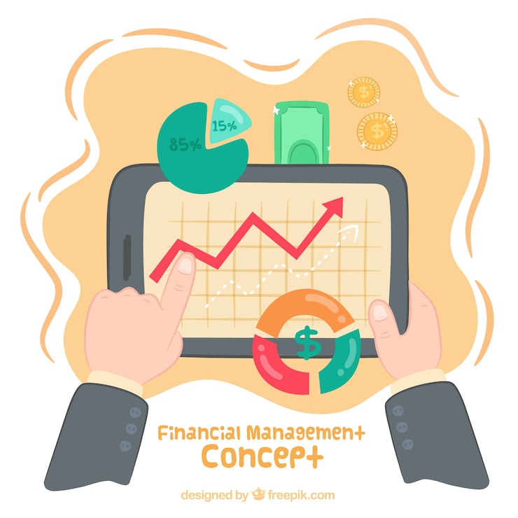 Vettore gratuito concetto di gestione finanziaria divertente