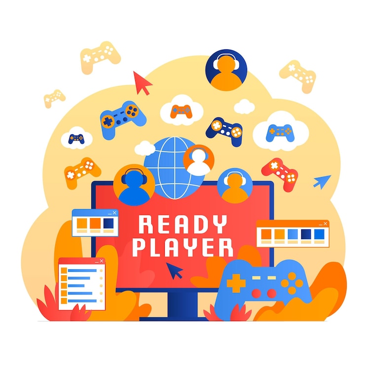 Vettore gratuito concetto di giochi online