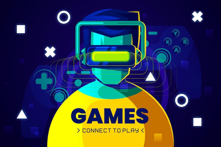 Vettore gratuito concetto di gioco online illustrato