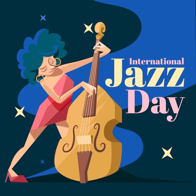 Concetto di giornata internazionale del jazz design piatto