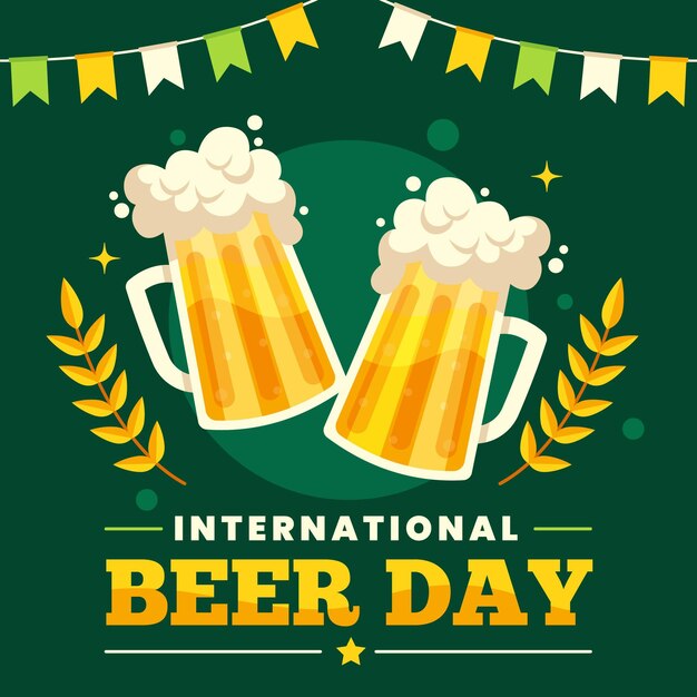 Concetto di giornata internazionale della birra design piatto
