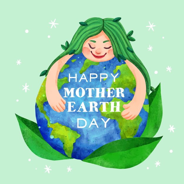 Concetto di giorno di madre terra dell'acquerello