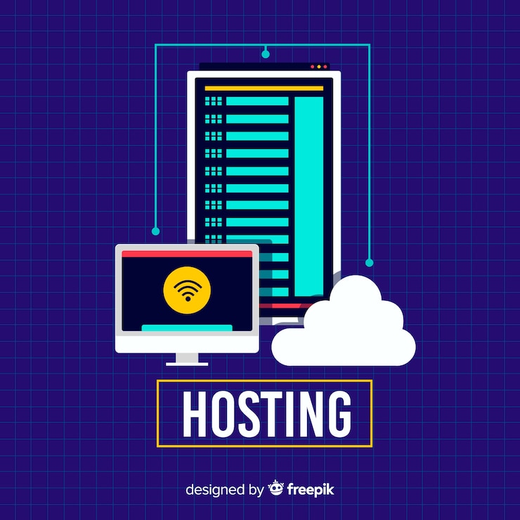 Vettore gratuito concetto di hosting web creativo