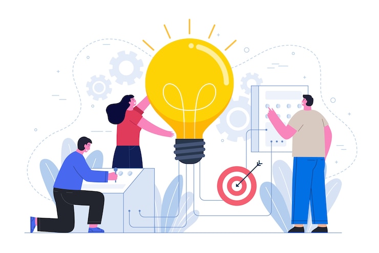Vettore gratuito concetto di idea di business con persone