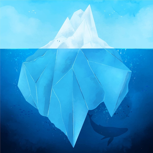 Concetto di illustrazione di iceberg
