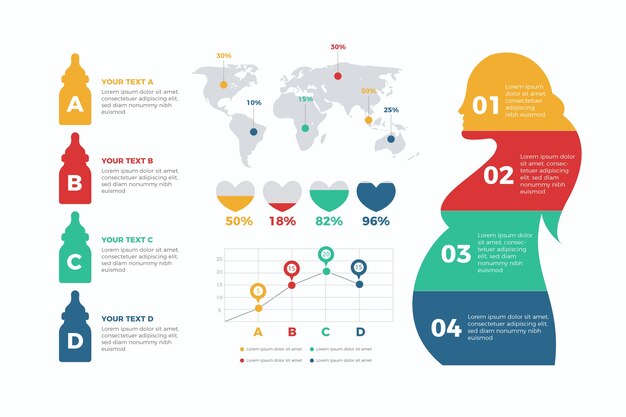 Concetto di infografica tasso di natalità
