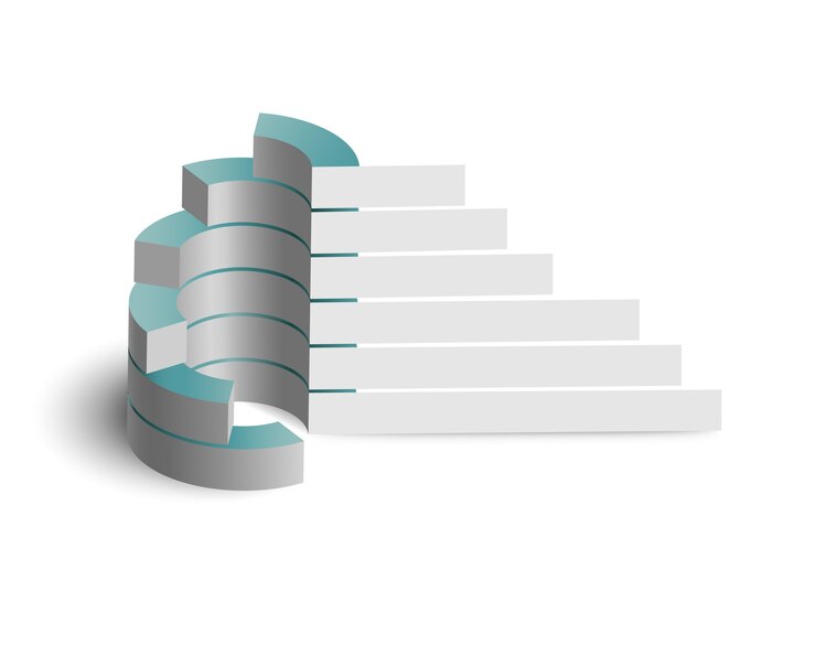 Vettore gratuito concetto di infographic di affari di web digitale con diagramma del cerchio 3d e banner su bianco isolato