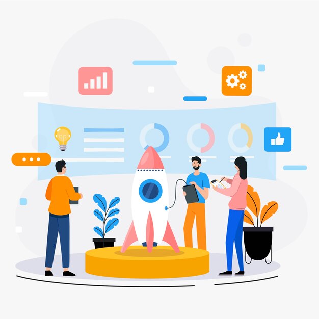 Concetto di innovazione del design piatto disegnato a mano