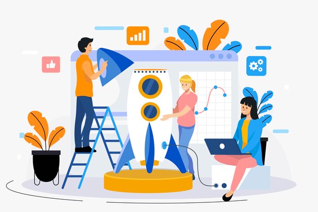 Concetto di innovazione del design piatto disegnato a mano