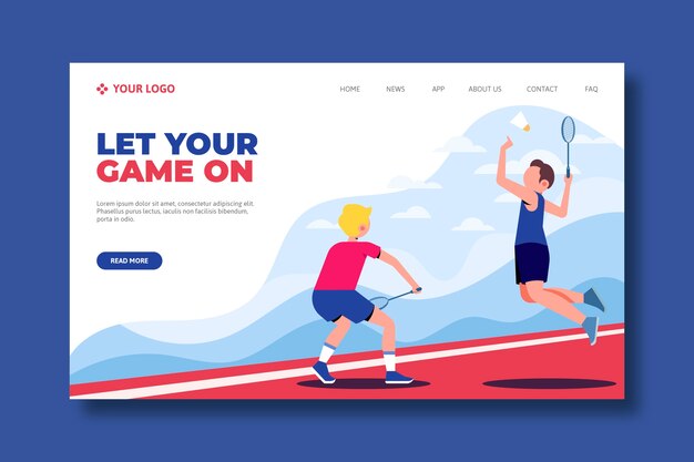 Concetto di landing page sport all'aperto